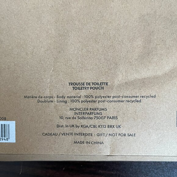 Moncler Black VIP Toiletry Bag Cosmetic Clutch Makeup Puffer Purse New - Picture 8 of 9